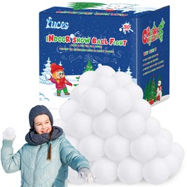 Luces 30 PCS Fake Snow Balls, Ches Snow Ball for Fight Indoor, Soft White Ball Artificial Snow, DIY Snow Toss Game for Parent-Child Interacitve Activities Xmas Party