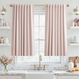 UHITECH Pink Blackout Curtains 40 Inches Long 2 Panels Set for Small Windows Curtains Thermal Black Out for Bedroom Living Room Nursery Noise Reducing Modern Drapes