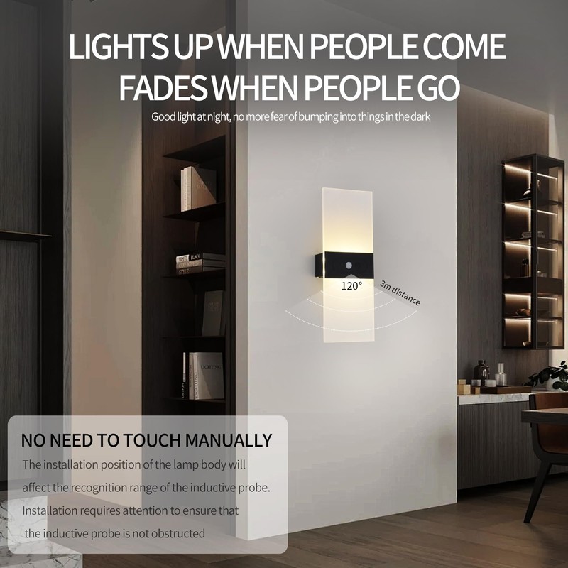 Rechargeable Wall Sconces Set of 2,Magnetic Wireless Led Wall Lamp,
