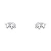 14k White Gold Elephant Stud Earrings with Screw Back