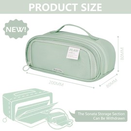 Large Capacity Pencil Case,Retractable Pen Pouch Stationery Organizer,Big Capacity Drawable Pens Pouchs with Compartments,Pencils Cases Holder Organizers