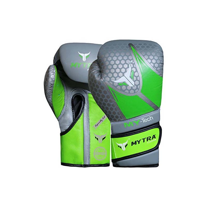 Mytra Fusion MY TECH Boxing Gloves Synthetic Leather SL1 (Green,
