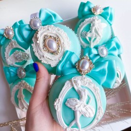 Handmade Tiffany Color Christmas Ornaments Ballerina Handmade Decor Blue Crystal Ballet