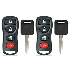2X New Replacement Keyless Remote with Ignition Key Compatible with & Fits for Nissan ID 46 Chip N104T