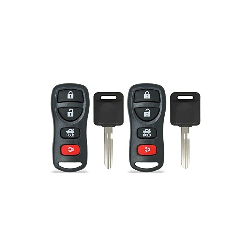 2X New Replacement Keyless Remote with Ignition Key Compatible with