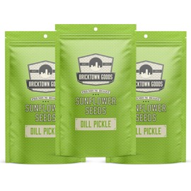 Bricktown Goods Dill Pickle Flavored Sunflower Seeds - 3 Pack - Boldly Seasoned and Roasted In-Shell Sunflower Seeds - 24 oz Total
