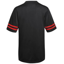 Pullonsy Blank Practice Football Jersey for Men Women Youth Hip-Hop Hipster Shirts Sport Game Tops Red Stripe Black Jersey Size Small