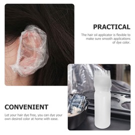 FOMIYES Hair Dye Bottle Bleach Hair Kit 1 Set Hair Dye Coloring Kit, Hair Coloring Dyeing Bleaching Salon Tool Bottle Hair Cap Ear Cover Gloves for Hair Coloring Hair Dye Tools White