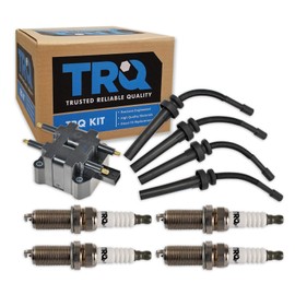TRQ Ignition Kit Ignition Coil Spark Plugs Spark Plugs Wire Set Compatible with 2001-2010 Chrysler PT Cruiser 2001-2006 Sebring 2001-2003 Voyager 2001-2007 Dodge Caravan Stratus