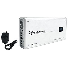 Rockville Atom S30 Marine Amplifier 2400w 4 Channel Amp w/Volt Meter+PA Mic