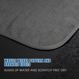 2 Pack Microfiber Car Towels,Car Drying Towel 22Inx32In,Waffle Weave with Reinforced Edges,Super Absorbent & Scratch-Free Cleaning Cloth for Auto Detailing,Home,Glass,Kitchen (Grey)