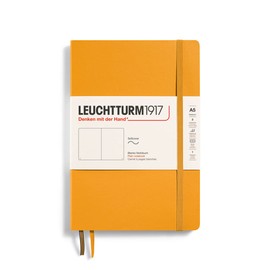LEUCHTTURM1917 363402 Notebook, Medium (A5), Softcover, 123 Numbered Pages, Rising Sun, Blank