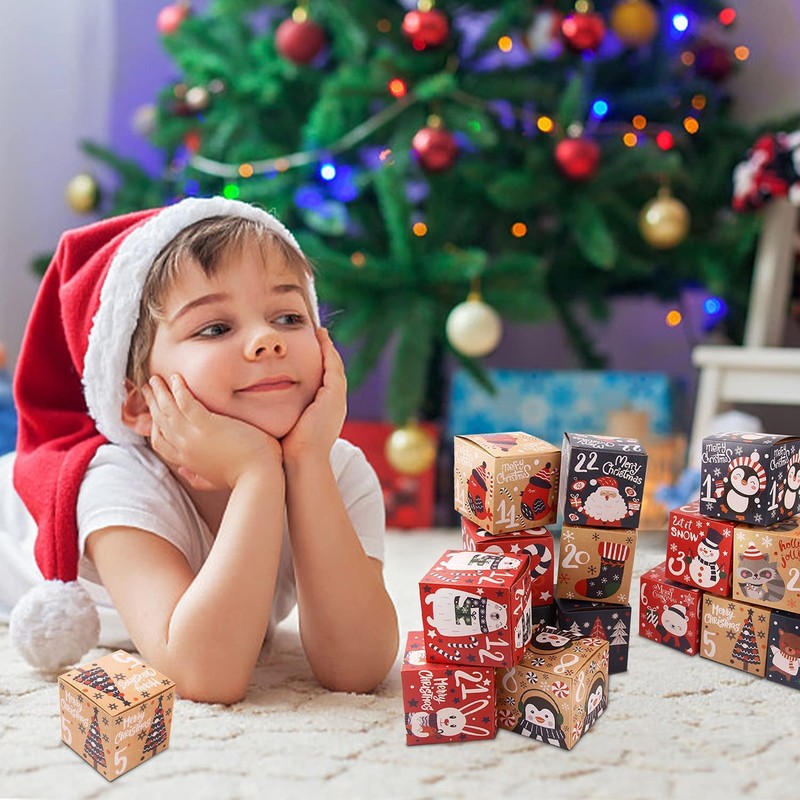 DERAYEE Advent Calendar for Filling, 24 Advent Calendars, Children's Advent