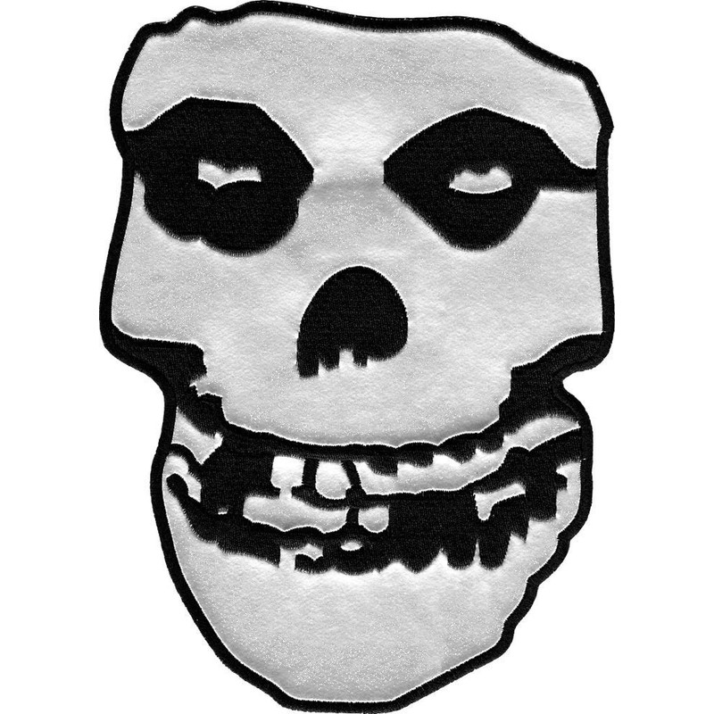 Misfits Skull Back Patch, Black, Silver, 7.375" x 10"