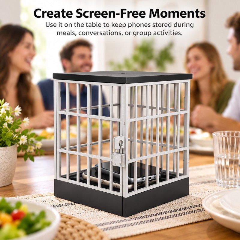 Phone Lock Box for Screen-Free Time – Plastic Locking Cage