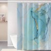 Uiiooazy Green Shower Curtain, Light Green Marble Fabric Shower Curtains
