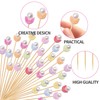 100PCS Fancy Toothpicks for Appetizers, 4.7 Inch Pearl Flower Skewers