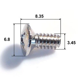 Chrome guitar switch screws countersunk packs of 2