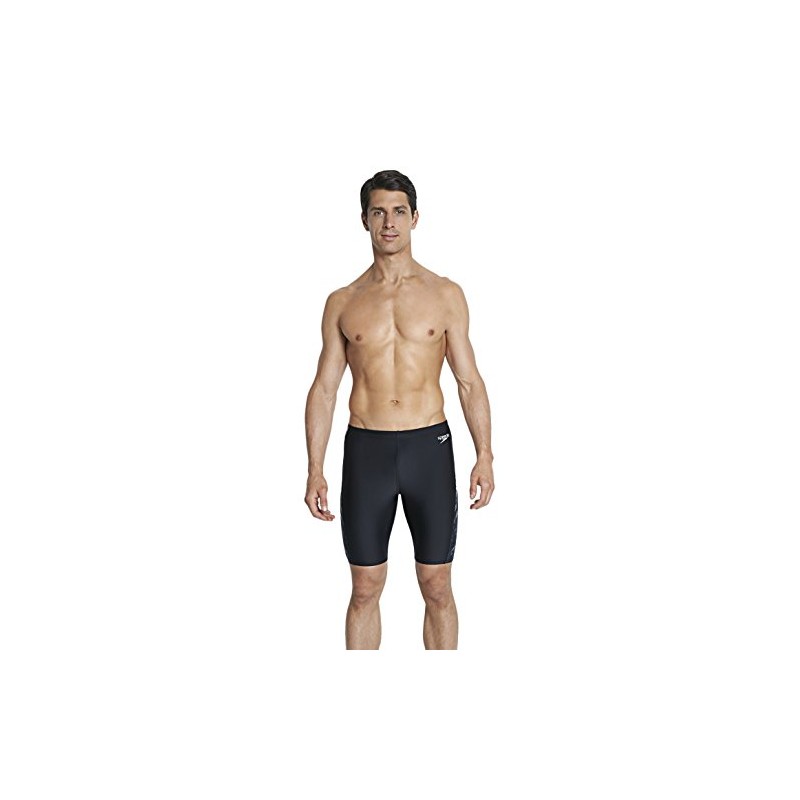 Speedo Men's Placement Curve Panel Print 33 Jammer - Black/USA