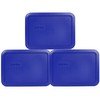 Pyrex 7210-PC 3-Cup Cadet Blue Food Storage Replacement Lid (3-Pack)
