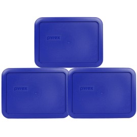 Pyrex 7210-PC 3-Cup Cadet Blue Food Storage Replacement Lid (3-Pack) - Made in USA