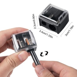 RDNKVB 4pcs Sharpener Cosmetic Pencils Portable Dual Pencil Sharpener Cosmetic Sharpener Make Up Sharpener Sharpener for Eyebrow Pencil Lip Liner Eyeliner Pencil