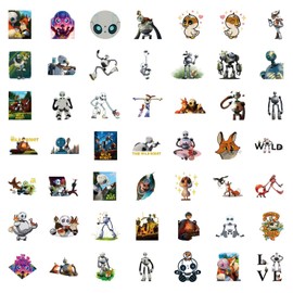 The Wild Robot Sticker Car Laptop Phone Guitar Skateboard Motorcycle The Wild Robot Stickers Set Vinyl Waterproof Aesthetic Stickers for Teenagers Children Adults Pack of 50