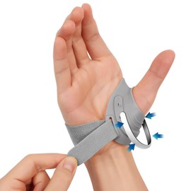 FORTEMOTUS CMC Thumb Orthosis, Thumb Ring Orthosis for Osteoarthritis, Thumb Base, CCD Joint Relieves Pain from Sprains and Tendonitis (Right, Grey, M, 19-23 cm)