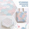 6 Pieces Hexagon Quilting Templates Set (1In,1.5In,2In,3In,4In,5In) with 1/4" Seam