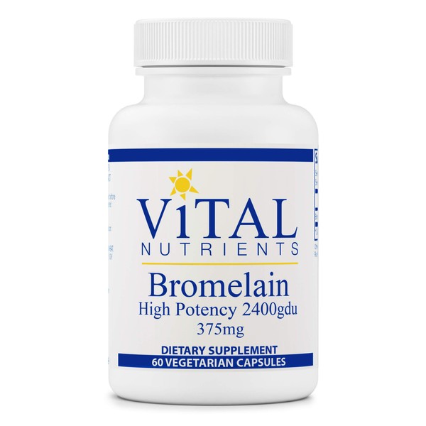 Vital Nutrients Bromelain | Vegan Supplement to Support Digestion and Maintain Healthy Tissue* | Digestive Enzyme from Pineapple with 2400 GDU | Gluten, Dairy and Soy Free | 60 Capsules