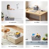 Ohmlove 4 Packs Storage Bins with Bamboo Lids - Plastic