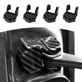 JOSHELA for Jeep JL Black Carbon Fiber Door Limiter Cover Trim for Jeep Wrangler JL JLU 2018+ for Gladiator JT 2020-Present ABS Interior Accessories 4pcs