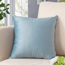 Artscope Luxury Velvet Pillow Covers Super Soft Decorative Square Throw Pillow Covers Case Cushion Covers for Sofa Couch Bedroom Car Decor 20x20 Inch Baby Blue