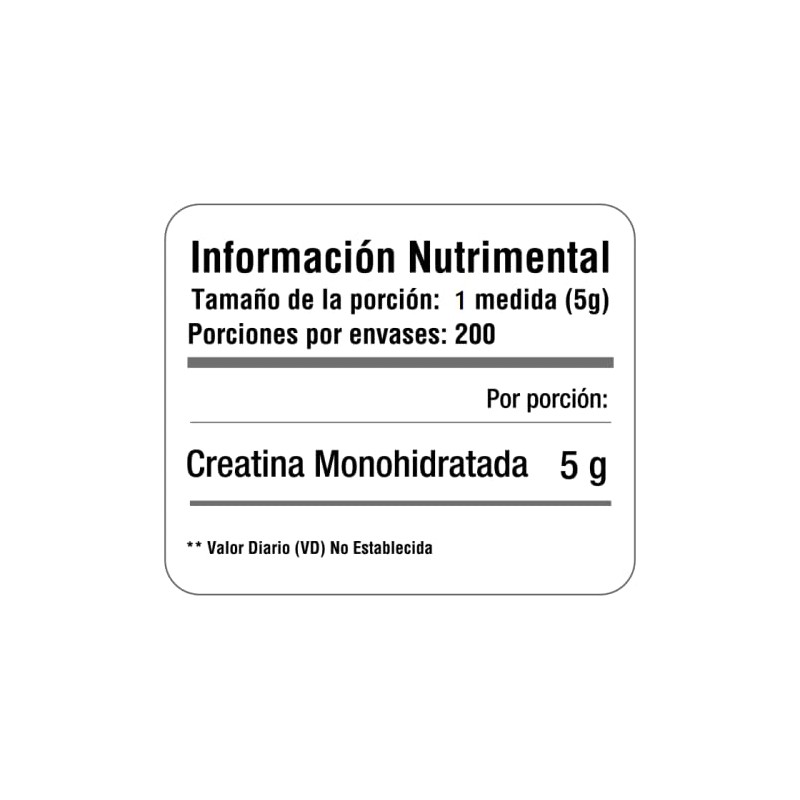 Creatina Monohidratada SD NUTRITION 1Kg/1000g 200 Servicios