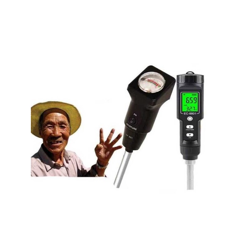 토양 염분 알칼리 수분 비옥도 측정 테스트기 [업그레이드된 흙/액체] Soil