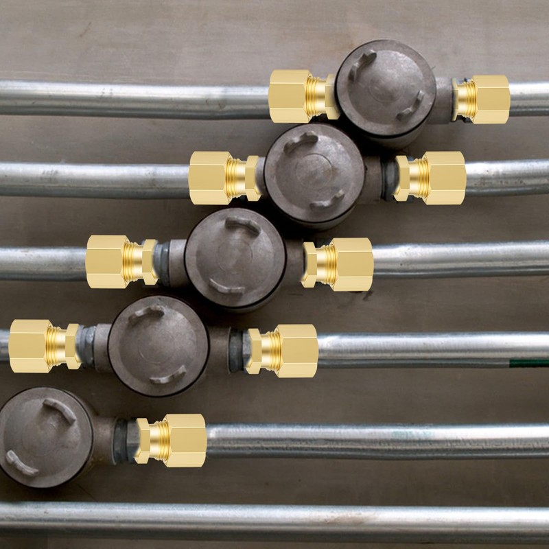 4PCS Brass Compression Tube Fitting 1/4 Compression Fitting 1/4" Tube
