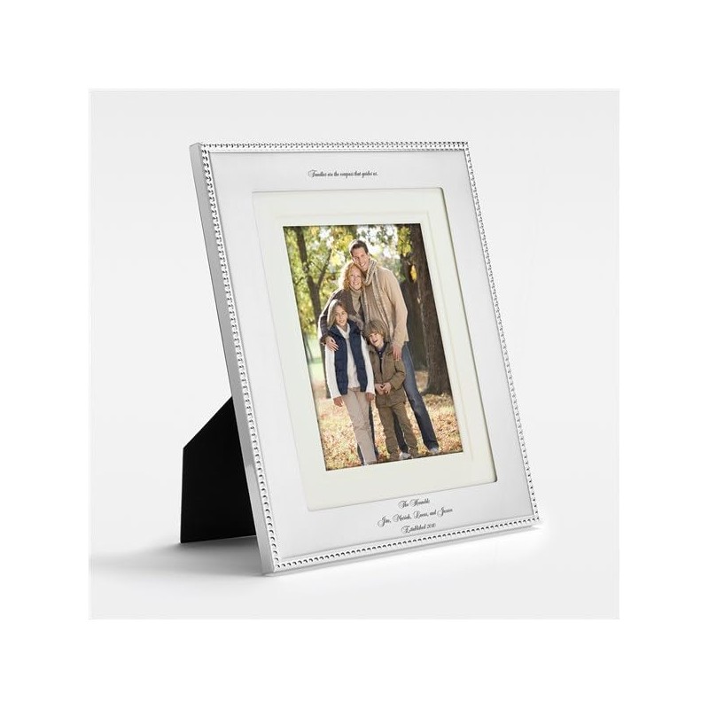 THINGS REMEMBERED Engraved Silver Beaded 8x10 Picture Frame- Vertical/Portrait (Free