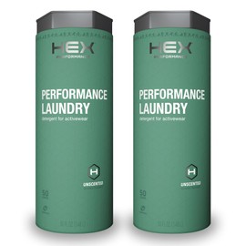 HEX Performance Laundry Detergent, Unscented, 100 Loads (Pack of 2) - Designed for Activewear, Eco-Friendly, Concentrated Formula