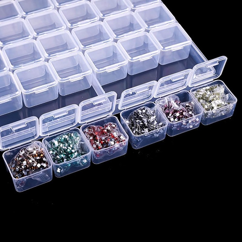 Dekori Beaded Case, Accessory Case, Bead Holder, Parts Case, Transparent,