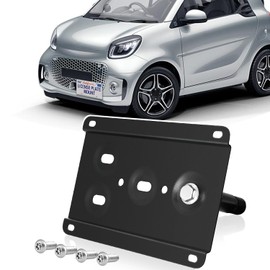 License Plate Holder Front Bracket No Drill Tow Hook Mount Anti-Theft License Plate Frame Compatible with W451 W453 Smart Fortwo