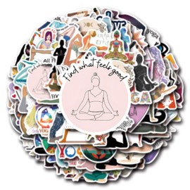 Yoga Stickers,Yoga Graffiti Stickers,100Pcs Vinyl Waterproof Decals for Kids Teens,for Phone Laptop Water Bottles Skateboard Computer Phone Luggage Guitar Car Gifts