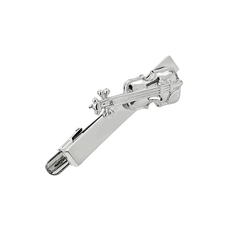 Violin N02451 Tie Bar Tie Clip, Brass, No Gemstone