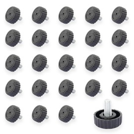 Rattan park 24PCS M8 Furniture Leveling Feet Adjustable Table Foot, 30mm Screw On Furniture Leveller Foot Floor Protector Round Base Foot Screw for Chair Leg (M8*25)
