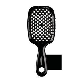 All-In-One Detangling Brush: Flexible Bristles, Gentle Tangle Release, and Hollow Comb Teeth for Effortless Dry and Wet Hair Care (Iris Black)