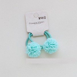 Hot&Sattion 20pcs Baby Toddler Flower Pom Ball Hair Ties for Girls, Small Hair Ties for Kids, Multicolor No-metal Hair Elastics Stretchy Ponytail Holders