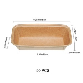 Lxmxgk 50Pcs Rectangle Paper Loaf Pans for Baking, Disposable Microwave Oven Freezer Safe (Large)