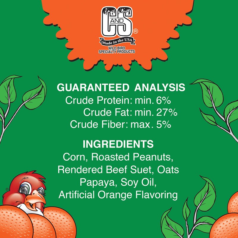 C&S Orange Delight No Melt Suet Dough 11.75 Ounces, 12