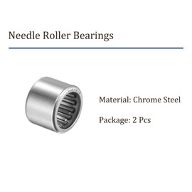 Kozelo 2pcs HK1212 Needle Roller Bearings - [12mm x 16mm x 12mm] Open End for Gearbox Use, Chrome Steel Rollers