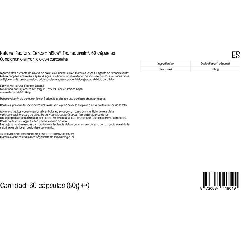 Natural Factors, CurcuminRich Theracurmin, Turmeric Extract, 30mg Curcumin, High Bioavailability,
