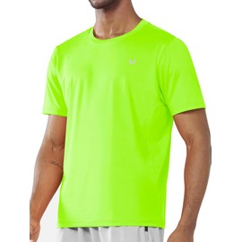 NORTHYARD Men's Athletic Gym T-Shirts,Workout Running Breathable Short-Sleeve Sports Performance Shirts Top Tee Neongreen M